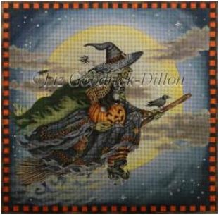click here to view larger image of Witch's Moonlight Ride (hand painted canvases)