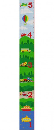 click here to view larger image of Vehicles Growth Chart (hand painted canvases)