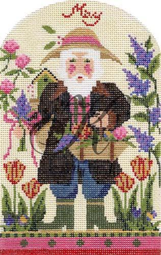 click here to view larger image of May Flowers Santa (hand painted canvases)