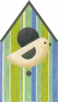 click here to view larger image of Striped Bird House (hand painted canvases)