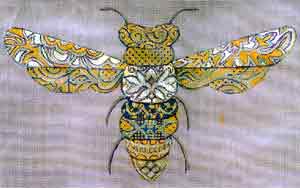 click here to view larger image of Fanciful Flyer Bee (hand painted canvases)