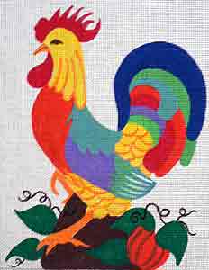 click here to view larger image of Happy Rooster (hand painted canvases)