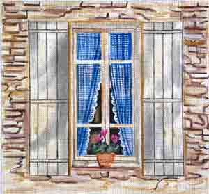 click here to view larger image of Gingham Window (hand painted canvases)