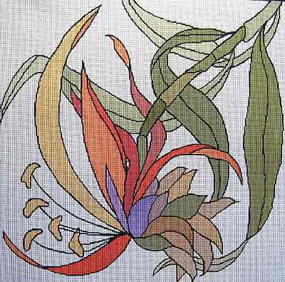 click here to view larger image of Stylized Flower (hand painted canvases)