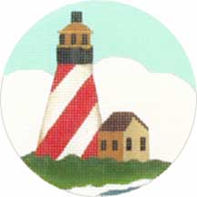 click here to view larger image of Seaside Ornaments - Lighthouse (hand painted canvases)
