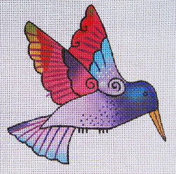 click here to view larger image of Purple Hummingbird (hand painted canvases)