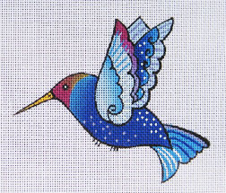 click here to view larger image of Blue Hummingbird (hand painted canvases)