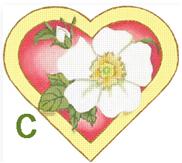 click here to view larger image of Floral Heart C - White Rose (hand painted canvases)