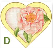 click here to view larger image of Floral Heart D - Pink Rose (hand painted canvases)