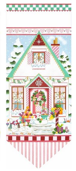 click here to view larger image of Peppermint Stick House Banner (hand painted canvases)