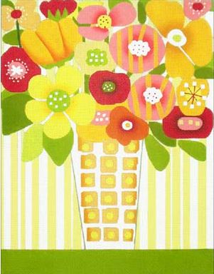 click here to view larger image of Tall/Bright Bouquet (hand painted canvases)