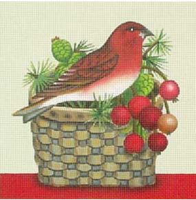 click here to view larger image of Red Gooseberry Bird (hand painted canvases)