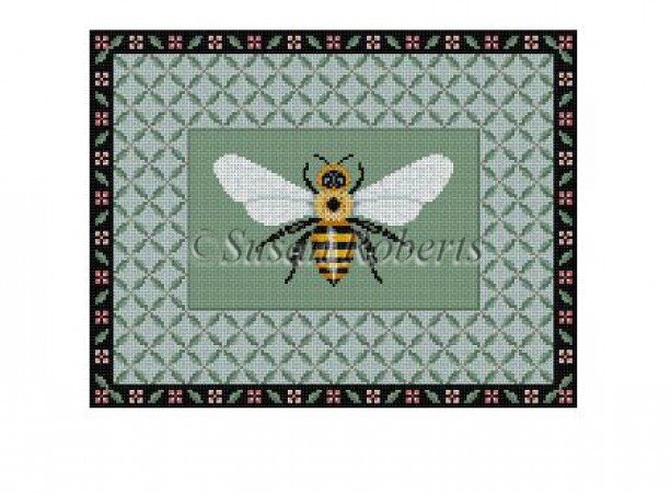 click here to view larger image of Leaf Trellis Bee (hand painted canvases)