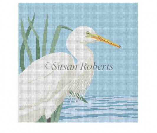 click here to view larger image of Snowy Egret (hand painted canvases)