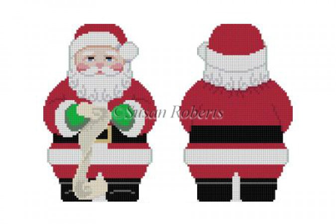 click here to view larger image of Santa with List (hand painted canvases)