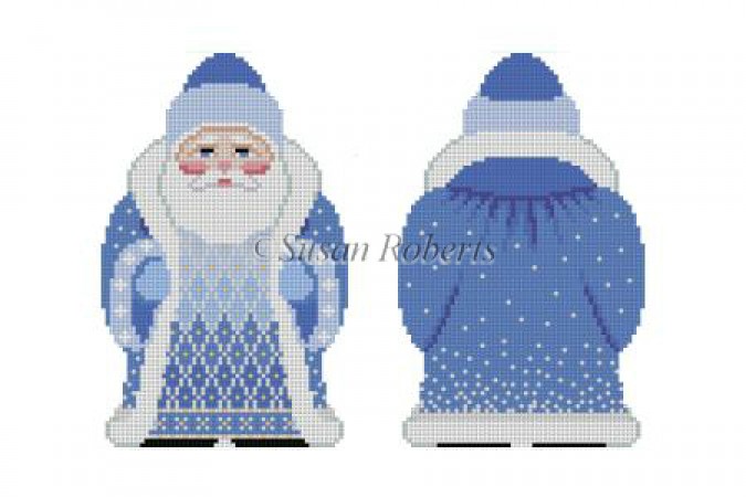 click here to view larger image of Snowflake Santa - Blue (hand painted canvases)