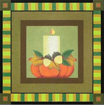 click here to view larger image of Candle - Thanksgiving Square (hand painted canvases)
