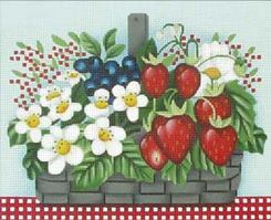 click here to view larger image of Petite Berry Basket (hand painted canvases)