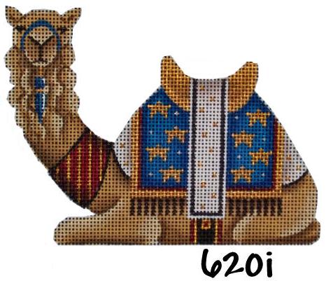 click here to view larger image of Basket Nativity - Blue Camel (hand painted canvases)