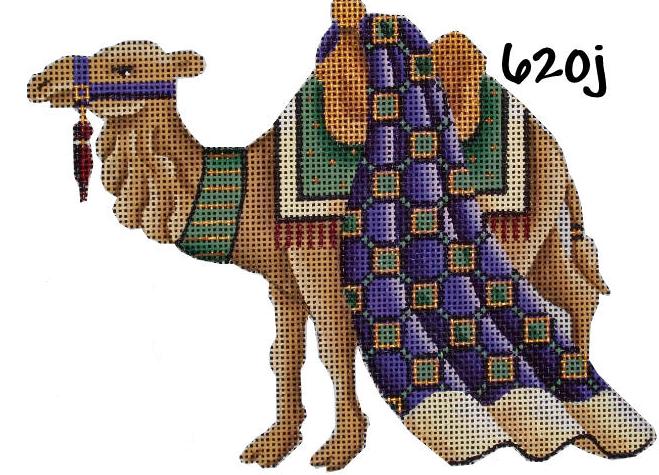 click here to view larger image of Basket Nativity - Green Camel (hand painted canvases)