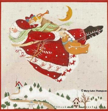 click here to view larger image of Flying Santa (hand painted canvases)