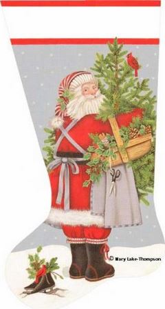 click here to view larger image of Santa's Tree Stocking (hand painted canvases)