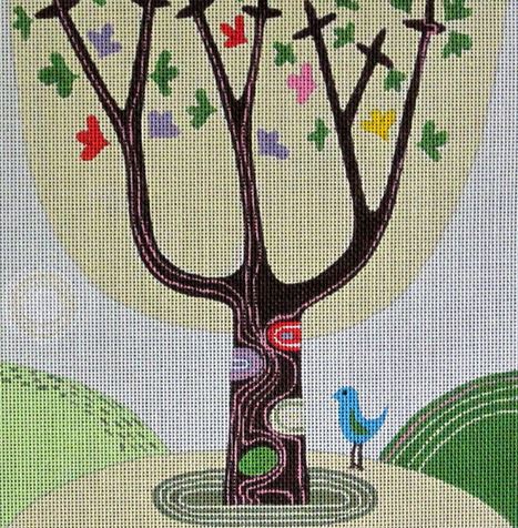 click here to view larger image of Tree With Blue Bird (hand painted canvases)