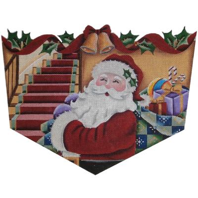 click here to view larger image of Santa's Visit Stocking Cuff - 13ct (hand painted canvases)