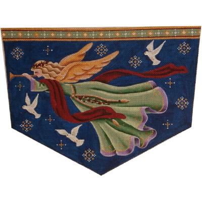 click here to view larger image of Golden Angel Stocking Cuff - 13ct (hand painted canvases)
