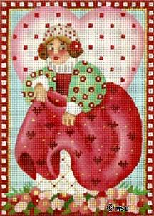 click here to view larger image of Victorian Valentine - Queen of Hearts (hand painted canvases)