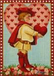 click here to view larger image of Victorian Valentine - Knave of Hearts (hand painted canvases)