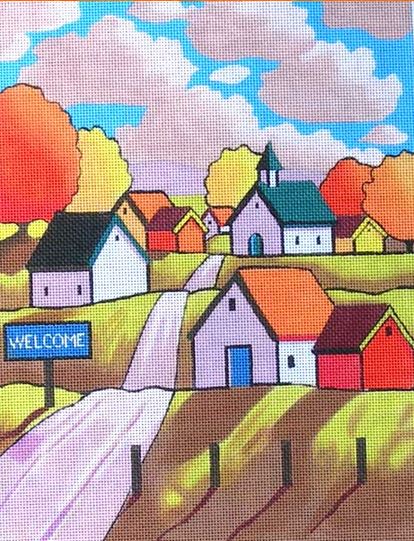 click here to view larger image of Town Welcome (hand painted canvases)