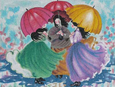 click here to view larger image of Three Umbrellas (hand painted canvases)