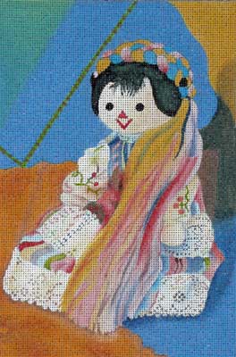 click here to view larger image of Doll with Ribbons (hand painted canvases)