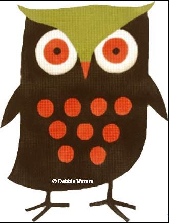 click here to view larger image of Spotted Black Owl (hand painted canvases)