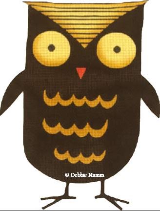 click here to view larger image of Scalloped Black Owl (hand painted canvases)
