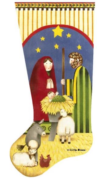 click here to view larger image of Holy Family Stocking (hand painted canvases)