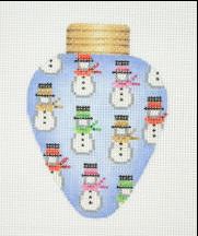 click here to view larger image of Christmas Light Blue Snowman (hand painted canvases)