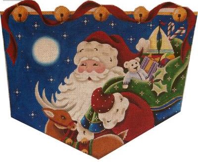 click here to view larger image of Santa and Reindeer Cuff - 13ct (hand painted canvases)