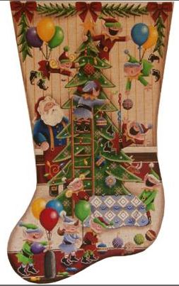 click here to view larger image of Elf Inegenuity Stocking - 13ct (hand painted canvases)