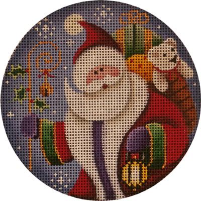 click here to view larger image of Staff Santa Ornament (hand painted canvases)