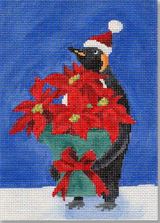 click here to view larger image of Poinsettia Penguin (hand painted canvases)