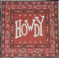 click here to view larger image of Howdy Bandana (hand painted canvases)