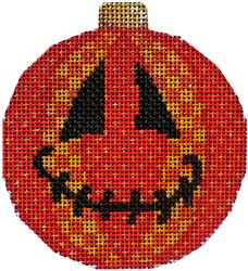 click here to view larger image of Jack O Patches Ball Ornament (hand painted canvases)