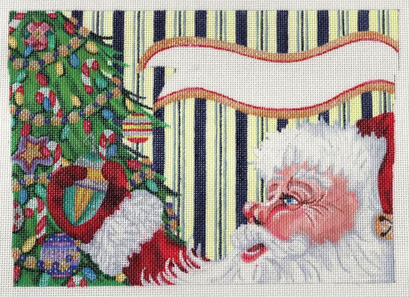click here to view larger image of Santa Profile Stocking Cuff (hand painted canvases)