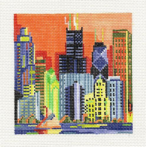 click here to view larger image of Chicago Skyline (hand painted canvases)