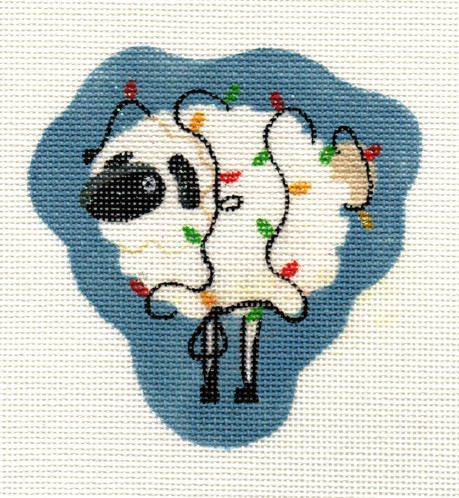 click here to view larger image of Little Sheep with Lights Ornament (hand painted canvases)