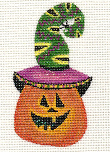 click here to view larger image of Pumpkin 2 Ornament (hand painted canvases)
