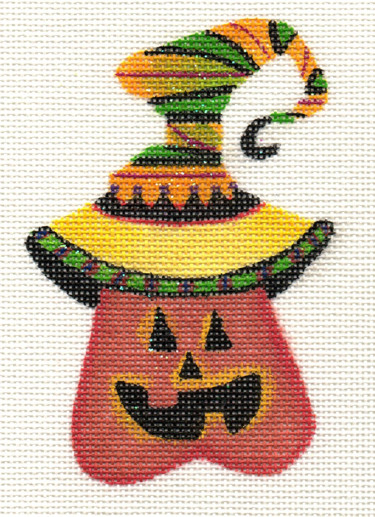 click here to view larger image of Pumpkin 4 Ornament (hand painted canvases)