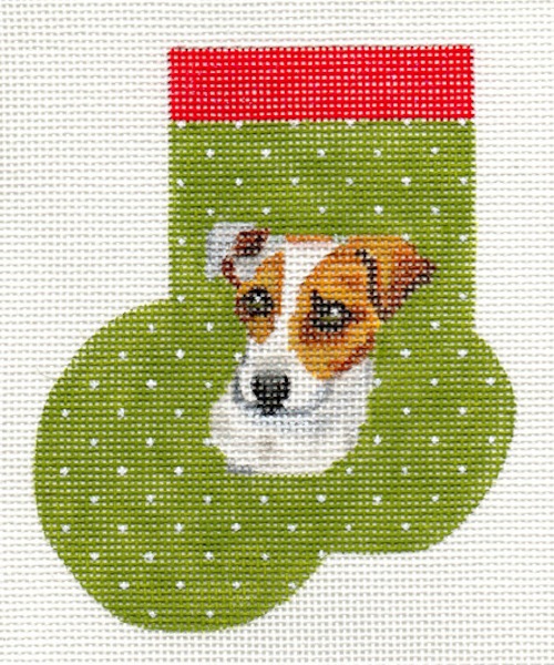 click here to view larger image of Jack Russell Mini Sock (hand painted canvases)